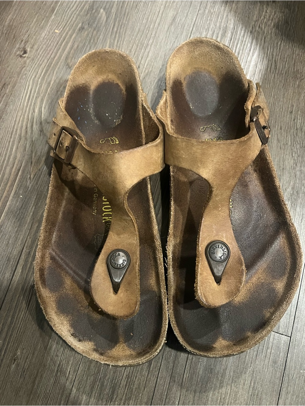 Birkenstock Brown Suede Thong Sandals